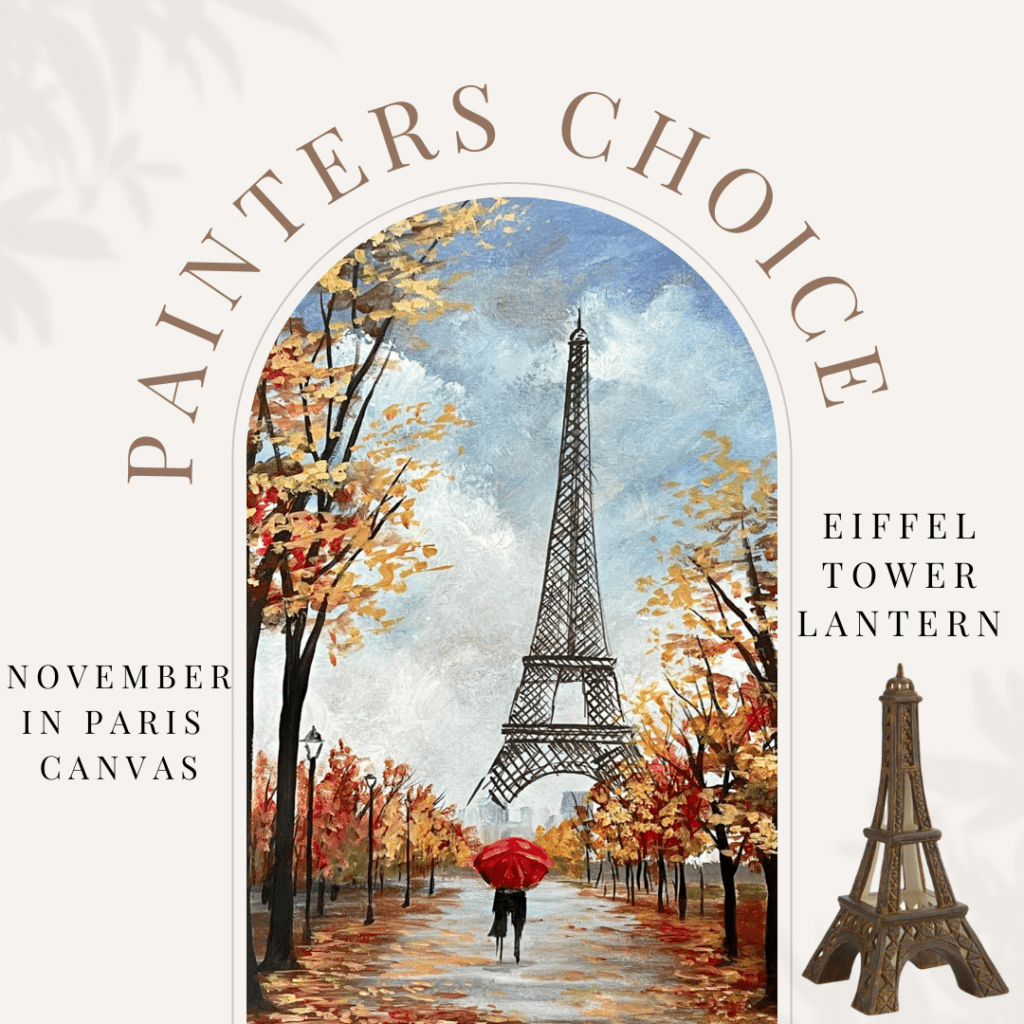 November In Paris Canvas or Ceramic Eiffel Tower Lantern Paint